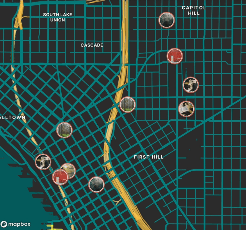 Thirdly map showing local events around the neighborhood